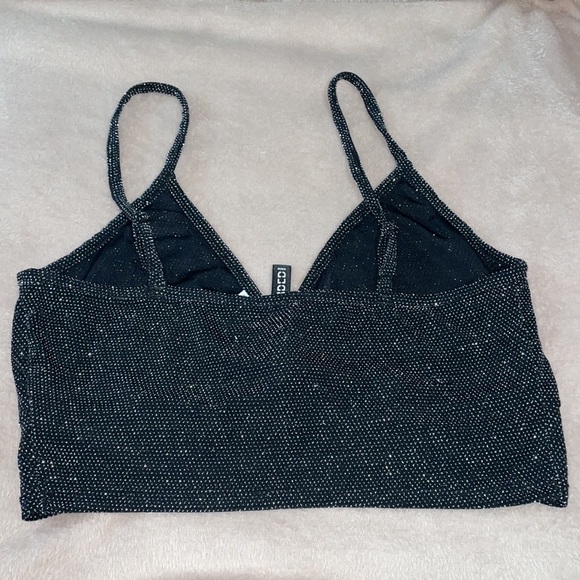 H&M Divided Knotted Shimmery Black Size Medium Tank Top - Picture 6 of 8
